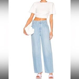 NWT MOTHER Snacks Pleated Fun Dip Jeans